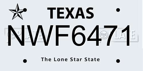 NWF6471 Texas License Plate