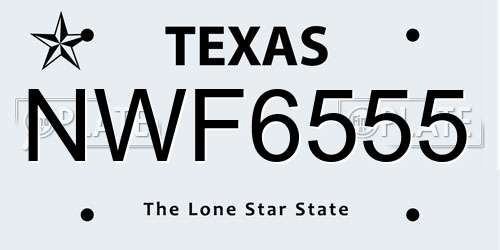 NWF6555 Texas License Plate