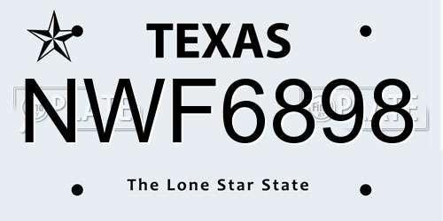 NWF6898 Texas License Plate