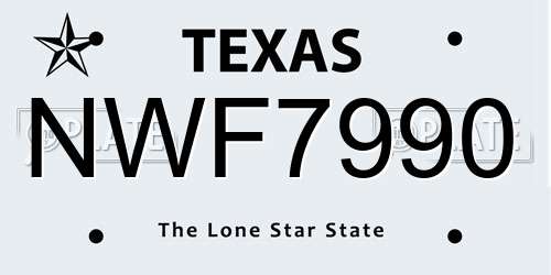 NWF7990 Texas License Plate