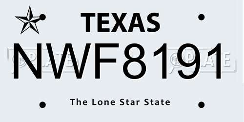 NWF8191 Texas License Plate