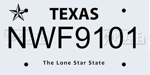 NWF9101 Texas License Plate