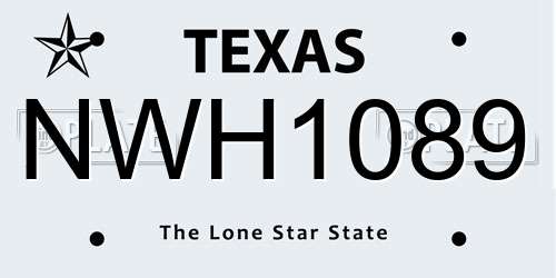 NWH1089 Texas License Plate
