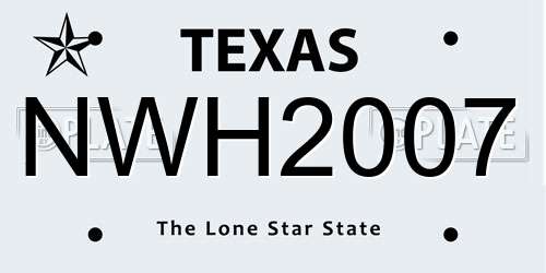 NWH2007 Texas License Plate