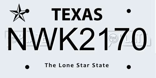 NWK2170 Texas License Plate