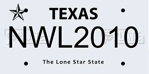 NWL2010 Texas License Plate