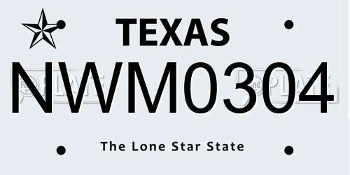NWM0304 Texas License Plate