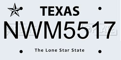 NWM5517 Texas License Plate