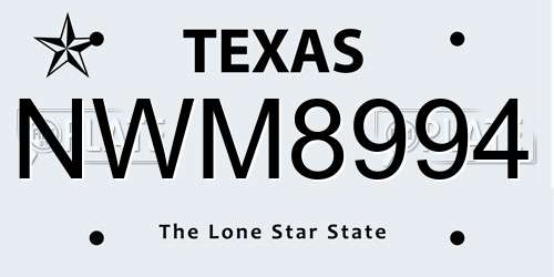 NWM8994 Texas License Plate