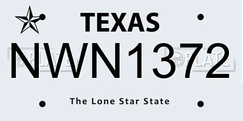 NWN1372 Texas License Plate