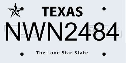 NWN2484 Texas License Plate