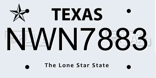 NWN7883 Texas License Plate