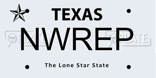 NWREP Texas License Plate