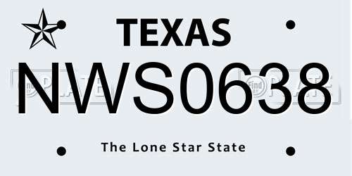 NWS0638 Texas License Plate