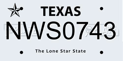 NWS0743 Texas License Plate