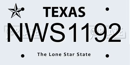 NWS1192 Texas License Plate