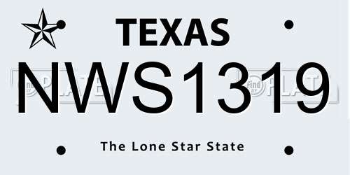 NWS1319 Texas License Plate