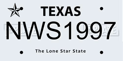 NWS1997 Texas License Plate