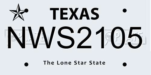 NWS2105 Texas License Plate