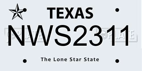 NWS2311 Texas License Plate