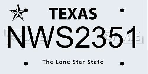NWS2351 Texas License Plate