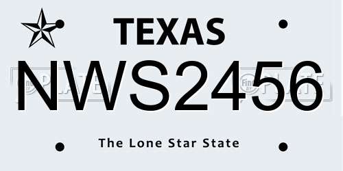 NWS2456 Texas License Plate