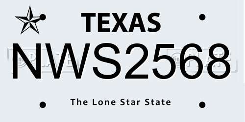 NWS2568 Texas License Plate