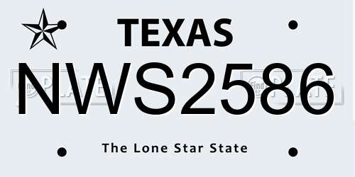 NWS2586 Texas License Plate
