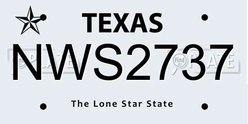 NWS2737 Texas License Plate
