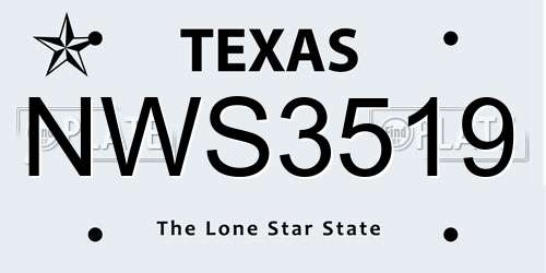 NWS3519 Texas License Plate