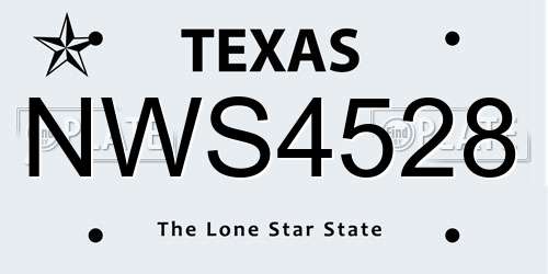 NWS4528 Texas License Plate