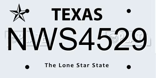 NWS4529 Texas License Plate
