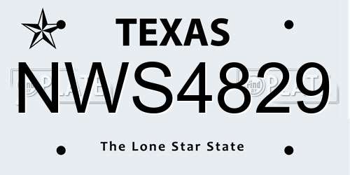 NWS4829 Texas License Plate