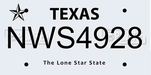 NWS4928 Texas License Plate