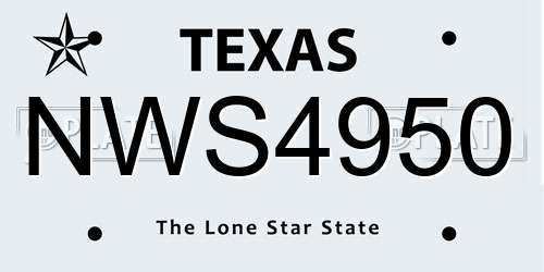 NWS4950 Texas License Plate