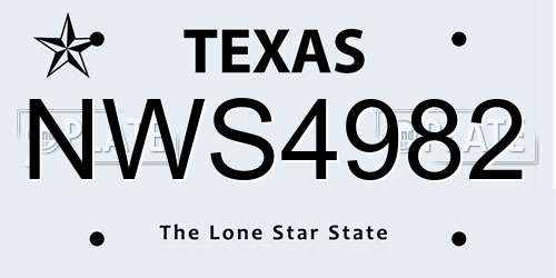 NWS4982 Texas License Plate