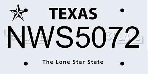 NWS5072 Texas License Plate