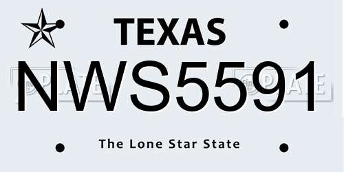 NWS5591 Texas License Plate