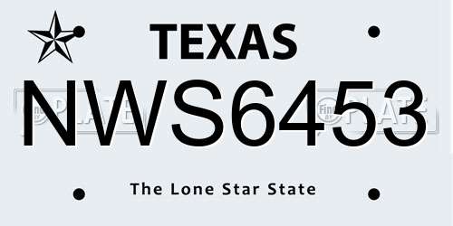 NWS6453 Texas License Plate