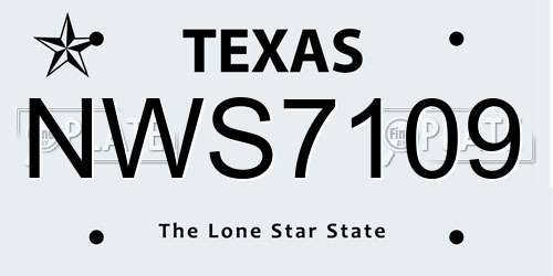 NWS7109 Texas License Plate