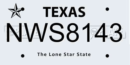 NWS8143 Texas License Plate