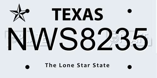NWS8235 Texas License Plate