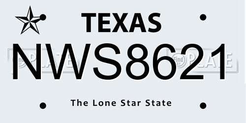 NWS8621 Texas License Plate