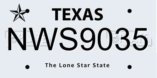 NWS9035 Texas License Plate