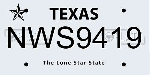 NWS9419 Texas License Plate