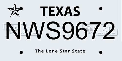NWS9672 Texas License Plate