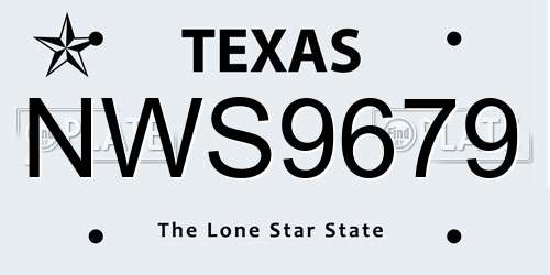 NWS9679 Texas License Plate