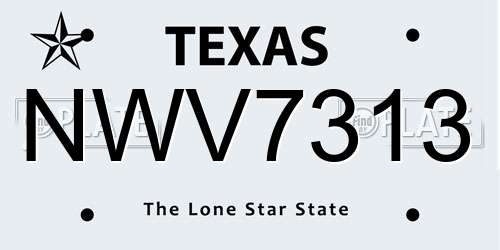 NWV7313 Texas License Plate