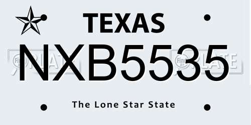 NXB5535 Texas License Plate