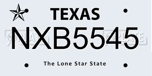 NXB5545 Texas License Plate